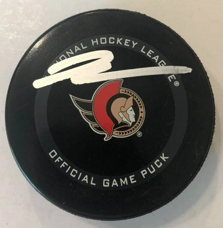 JAKE SANDERSON SIGNED AUTOGRAPHED OTTAWA SENATORS GAME HOCKEY PUCK W/ CASE COA