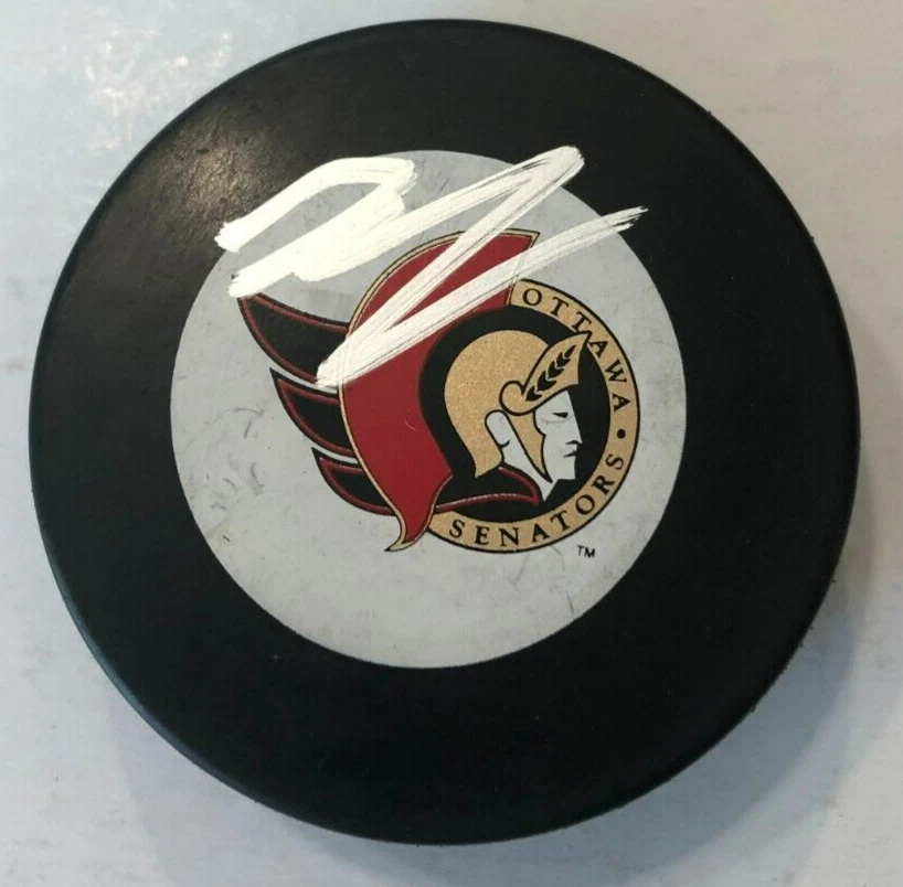 JAKE SANDERSON SIGNED AUTOGRAPHED OTTAWA SENATORS HOCKEY PUCK W/ CASE COA