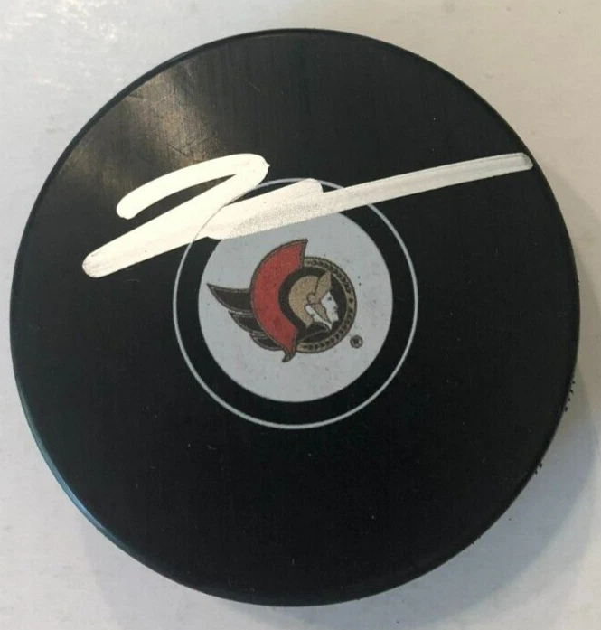 JAKE SANDERSON SIGNED AUTOGRAPHED OTTAWA SENATORS HOCKEY PUCK W/ CASE COA
