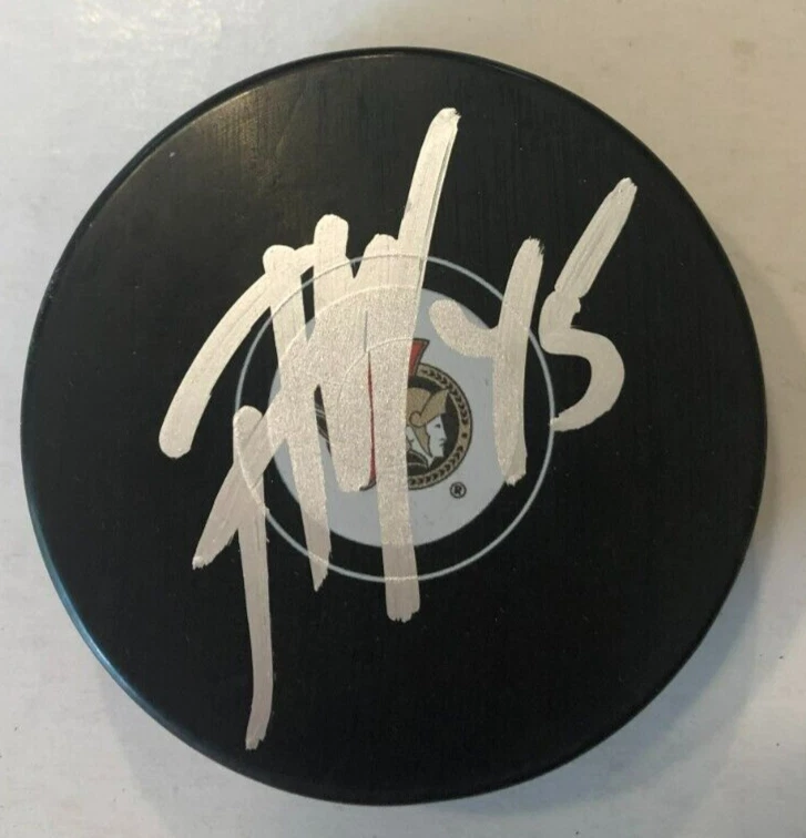 PARKER KELLY SIGNED AUTOGRAPHED OTTAWA SENATORS HOCKEY PUCK W/ CASE COA