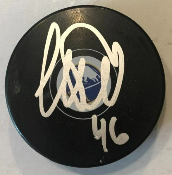 ILYA LYUBUSHKIN SIGNED AUTOGRAPHED BUFFALO SABRES HOCKEY PUCK W/ CASE COA