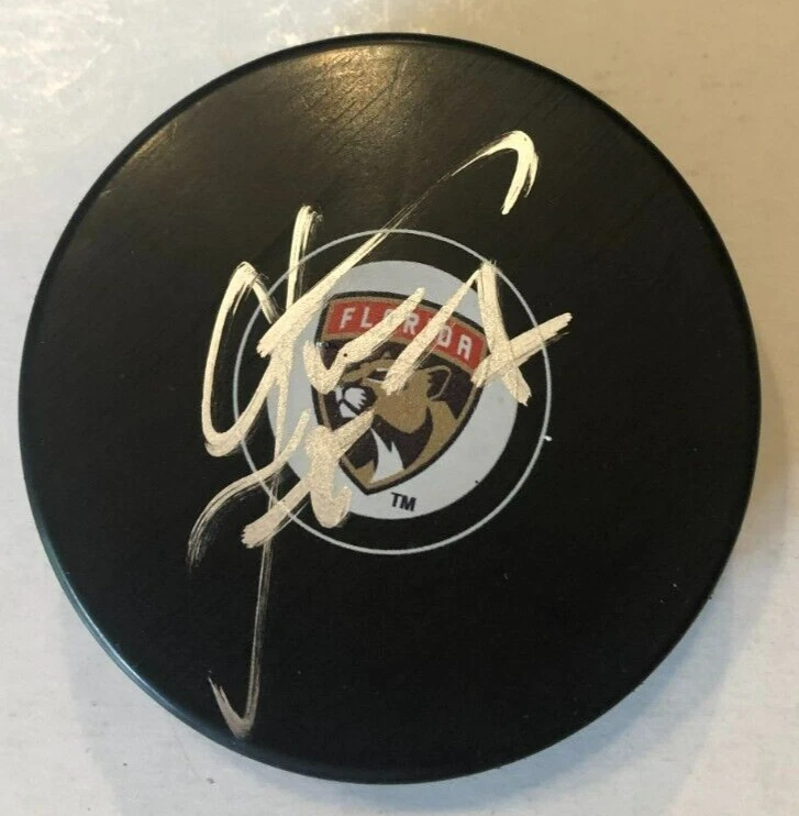 RADKO GUDAS SIGNED AUTOGRAPHED FLORIDA PANTHERS HOCKEY PUCK W/ CASE COA