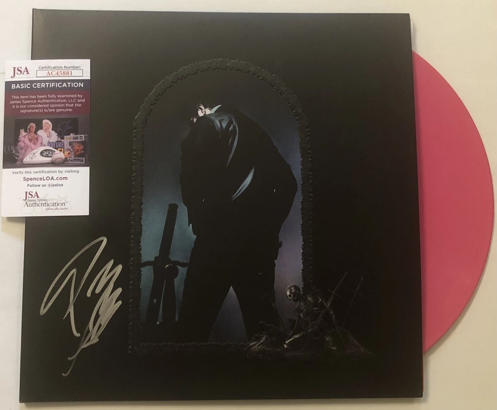 POST MALONE SIGNED HOLLYWOOD'S BLEEDING LP PINK VINYL RECORD ALBUM JSA COA