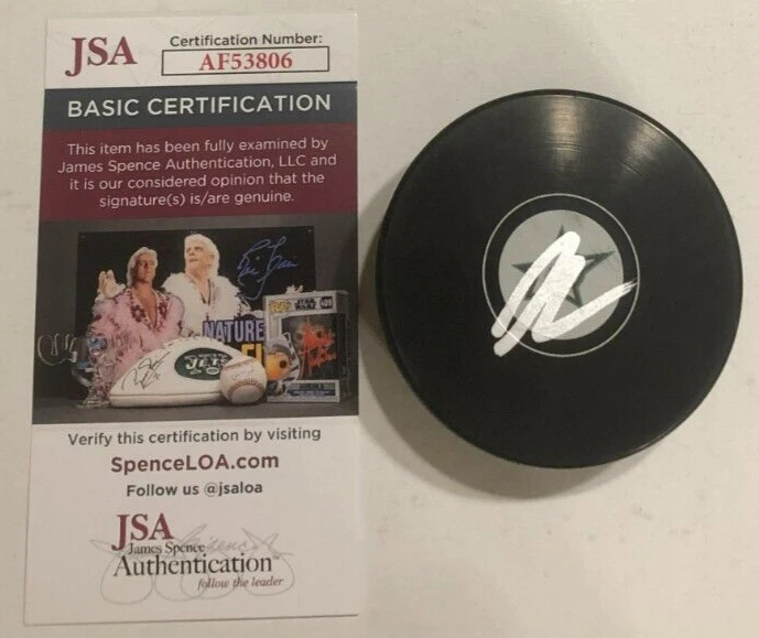 JASON ROBERTSON SIGNED AUTOGRAPHED DALLAS STARS HOCKEY PUCK W/ CASE JSA COA
