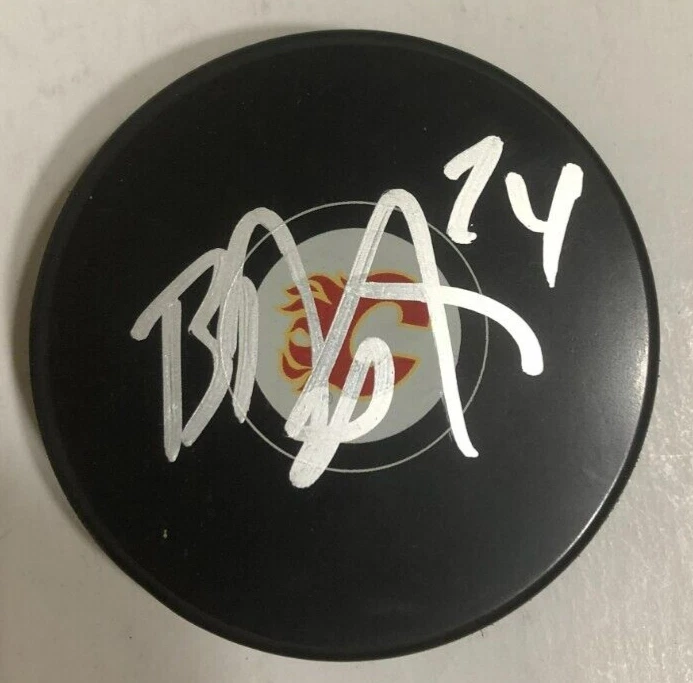 BRETT RITCHIE SIGNED AUTOGRAPHED CALGARY FLAMES HOCKEY PUCK W/ CASE COA