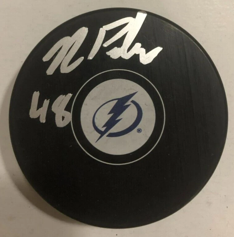 NICK PERBIX SIGNED AUTOGRAPHED TAMPA BAY LIGHTNING HOCKEY PUCK W/ CASE COA