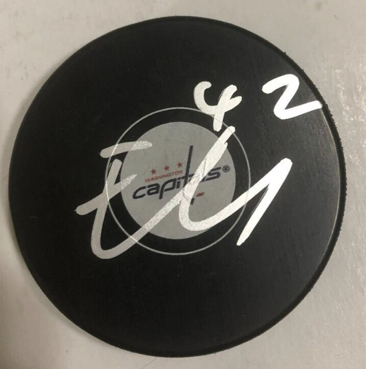 MARTIN FEHERVARY SIGNED AUTOGRAPHED WASHINGTON CAPITALS HOCKEY PUCK W/ CASE COA