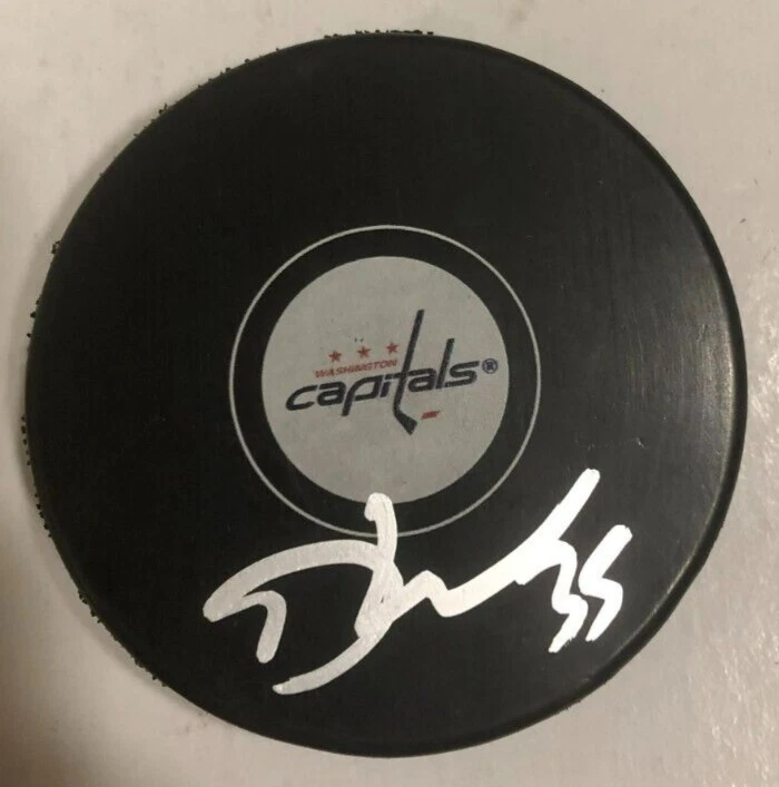 DARCY KUEMPER SIGNED AUTOGRAPHED WASHINGTON CAPITALS HOCKEY PUCK W/ CASE COA