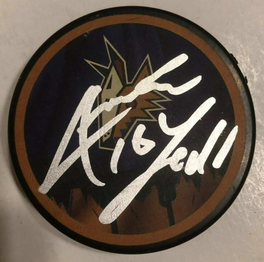 ANDREW LADD SIGNED AUTOGRAPHED ARIZONA PHOENIX COYOTES HOCKEY PUCK W/ CASE COA