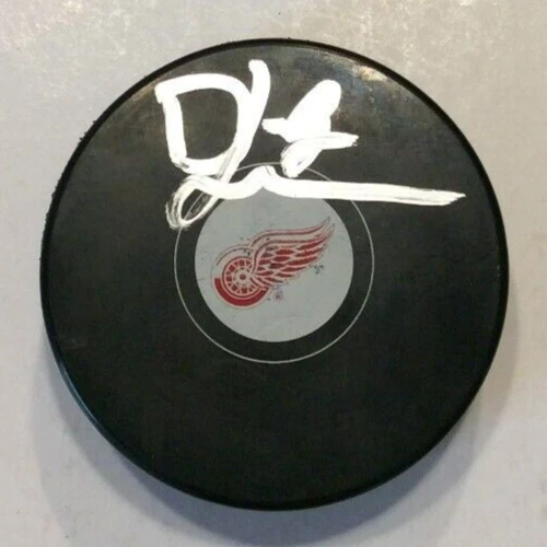 DEREK LALONDE SIGNED DETROIT RED WINGS HOCKEY PUCK W/ CASE COA