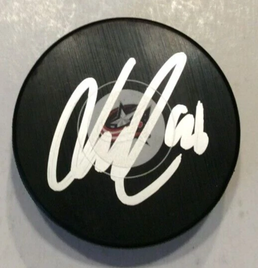 JACK ROSLOVIC SIGNED COLUMBUS BLUE JACKETS HOCKEY PUCK W/ CASE COA