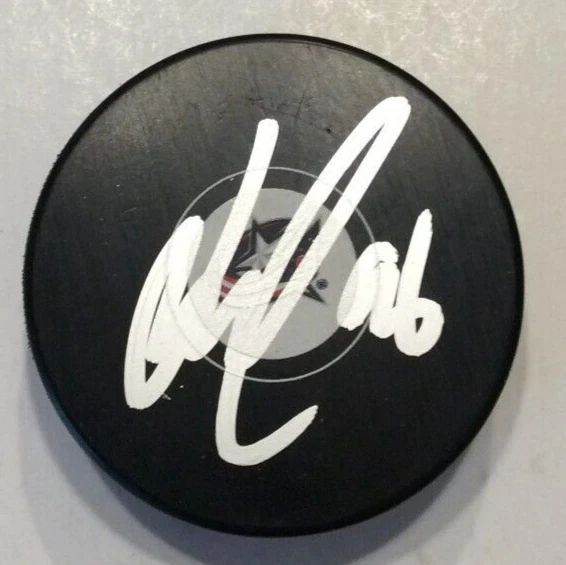 JACK ROSLOVIC SIGNED COLUMBUS BLUE JACKETS HOCKEY PUCK W/ CASE COA