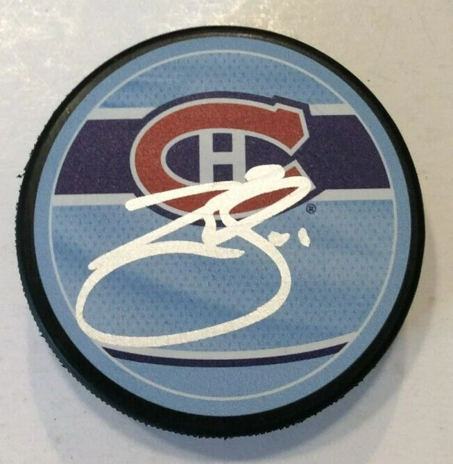 BRENDAN GALLAGHER SIGNED MONTREAL CANADIENS REVERSE RETRO HOCKEY PUCK W CASE COA