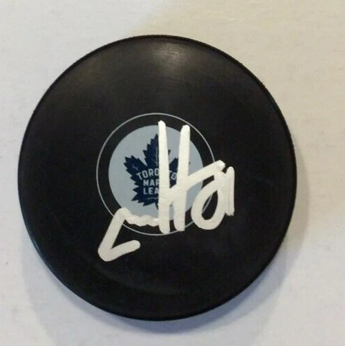 MAC HOLLOWAY SIGNED TORONTO MAPLE LEAFS HOCKEY PUCK W/ CASE COA