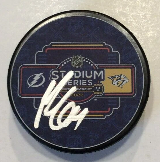 MIKAEL GRANLUND SIGNED NASHVILLE PREDATORS 2022 STADIUM SERIES PUCK W/ CASE COA