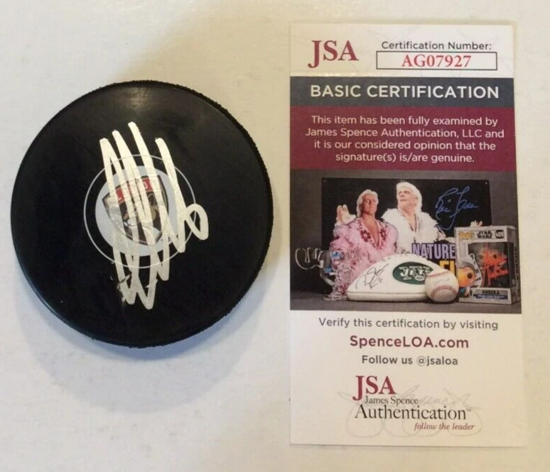 ALEKSANDER BARKOV SIGNED FLORIDA PANTHERS HOCKEY PUCK W/ CASE JSA COA