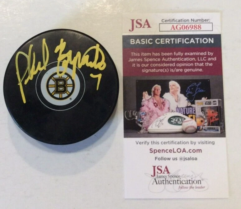 PHIL ESPOSITO SIGNED BOSTON BRUINS HOCKEY PUCK W/ CASE JSA COA