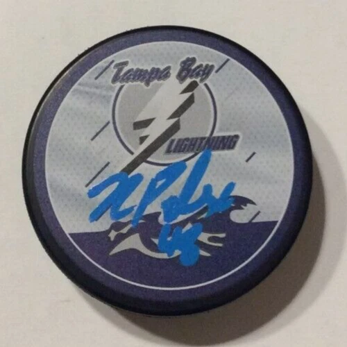 NICK PERBIX SIGNED TAMPA BAY LIGHTNING REVERSE RETRO HOCKEY PUCK W/ CASE COA