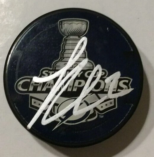 LUKE SCHENN SIGNED TAMPA BAY LIGHTNING 2020 STANLEY CUP HOCKEY PUCK W/ CASE COA