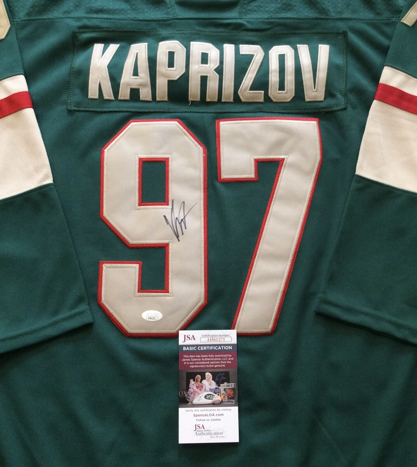 KIRILL KAPRIZOV SIGNED MINNESOTA WILD HOCKEY JERSEY JSA COA