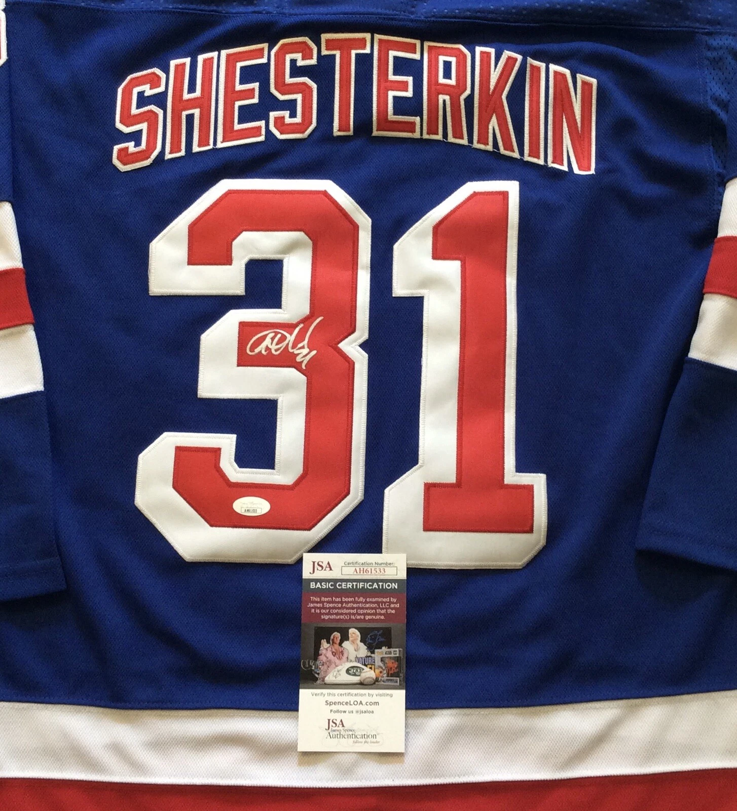 IGOR SHESTERKIN SIGNED NEW YORK RANGERS HOCKEY JERSEY JSA COA