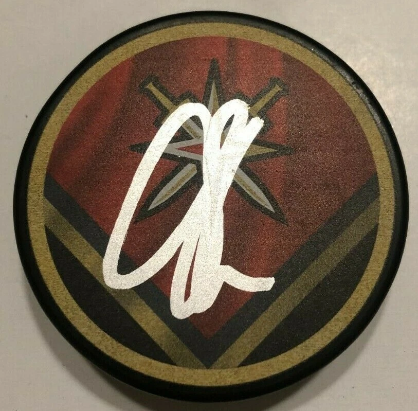 CHANDLER STEPHENSON SIGNED VEGAS GOLDEN KNIGHTS HOCKEY PUCK W/ CASE COA