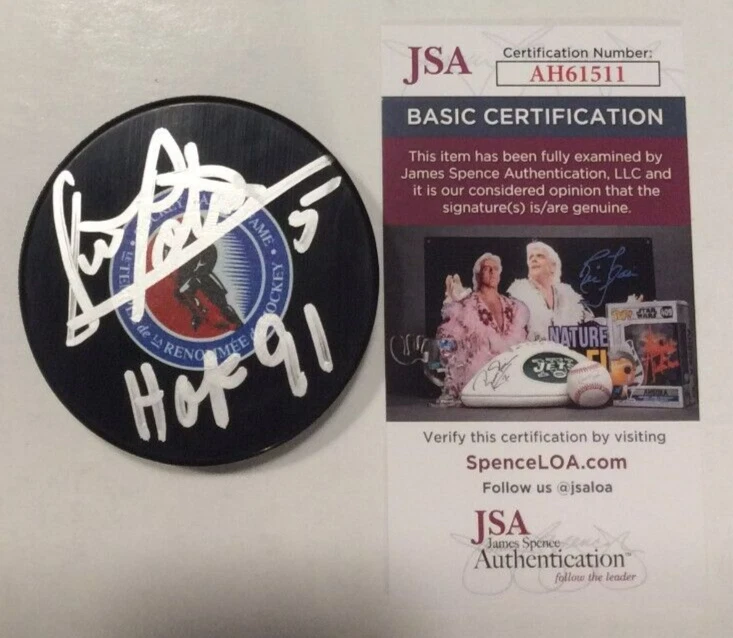 DENIS POTVIN SIGNED HOCKEY HALL OF FAME PUCK W/ CASE NEW YORK ISLANDERS JSA COA