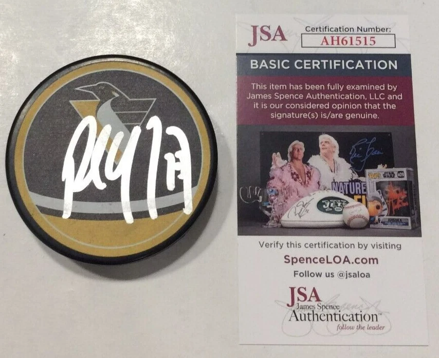 PAUL COFFEY SIGNED PITTSBURGH PENGUINS HOCKEY PUCK W/ CASE JSA COA