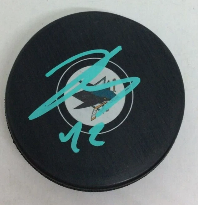 JONAH GADJOVICH SIGNED AUTOGRAPHED SAN JOSE SHARKS HOCKEY PUCK W/ CASE COA
