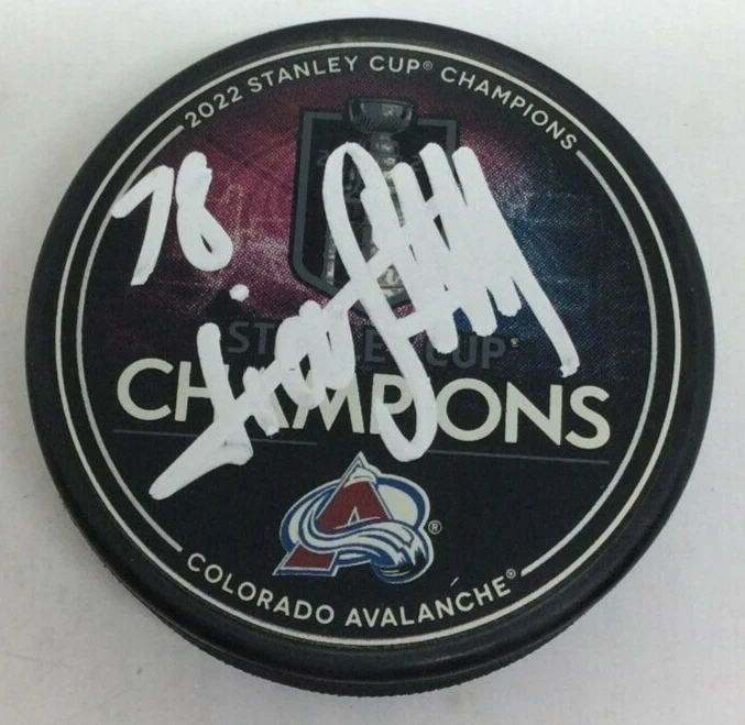NICO STURM SIGNED COLORADO AVALANCHE 2022 STANLEY CUP HOCKEY PUCK W/ CASE COA