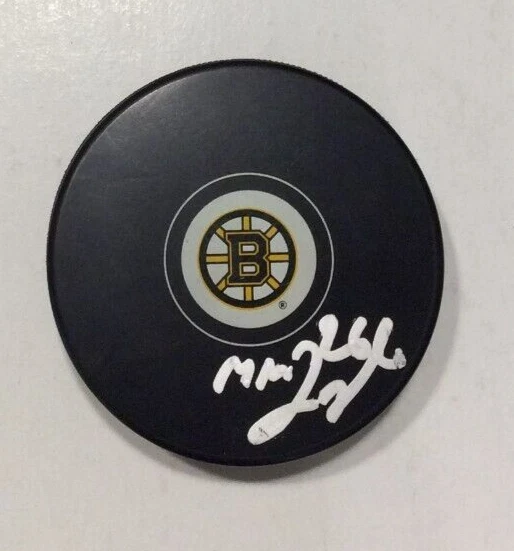 MARC MCLAUGHLIN SIGNED AUTOGRAPHED BOSTON BRUINS HOCKEY PUCK W/ CASE COA