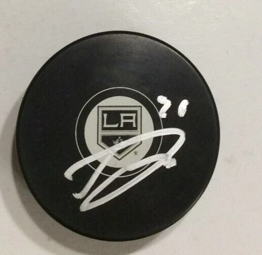 SEAN DURZI SIGNED LOS ANGELES KINGS HOCKEY PUCK W/ CASE COA