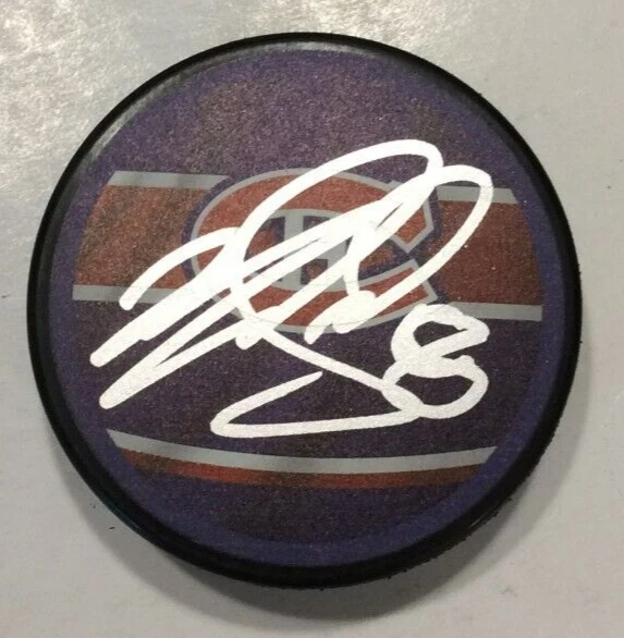 MIKE MATHESON SIGNED MONTREAL CANADIENS HOCKEY PUCK W/ CASE COA
