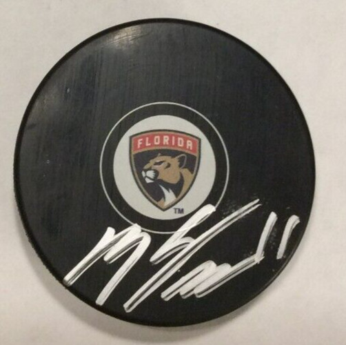 MACKIE SAMOSKEVICH SIGNED FLORIDA PANTHERS HOCKEY PUCK W/ CASE COA