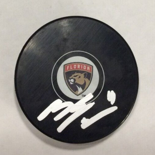 MACKIE SAMOSKEVICH SIGNED FLORIDA PANTHERS HOCKEY PUCK W/ CASE COA