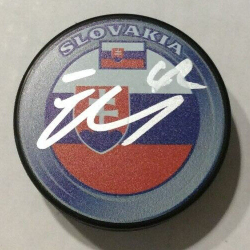 MARTIN FEHERVARY SIGNED SLOVAKIA HOCKEY PUCK W/ CASE WASHINGTON CAPITALS COA