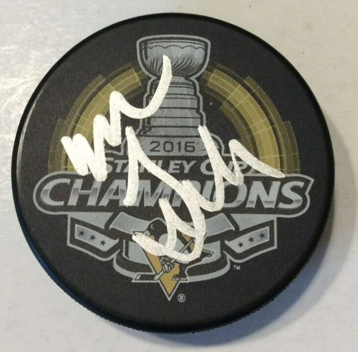 MIKE SULLIVAN SIGNED PITTSBURGH PENGUINS 2016 STANLEY CUP HOCKEY PUCK W CASE COA