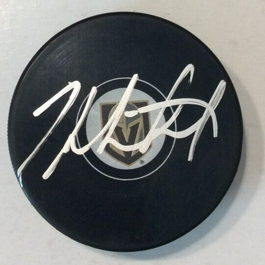 ZACH WHITECLOUD SIGNED VEGAS GOLDEN KNIGHTS HOCKEY PUCK W/ CASE COA