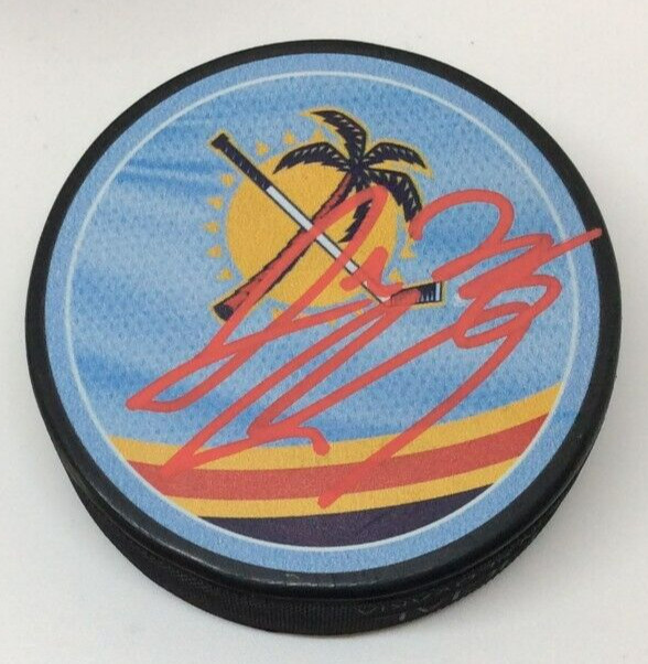 JOSH MAHURA SIGNED FLORIDA PANTHERS HOCKEY PUCK W/ CASE COA