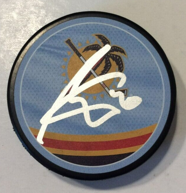 ANTHONY DUCLAIR SIGNED FLORIDA PANTHERS HOCKEY PUCK W/ CASE COA