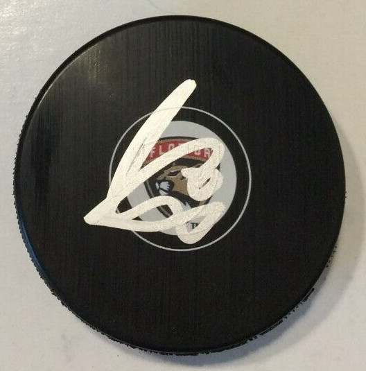 ANTHONY DUCLAIR SIGNED FLORIDA PANTHERS HOCKEY PUCK W/ CASE COA