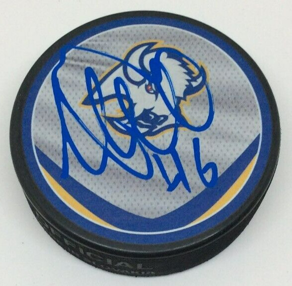 ILYA LYUBUSHKIN SIGNED BUFFALO SABRES HOCKEY PUCK W/ CASE COA