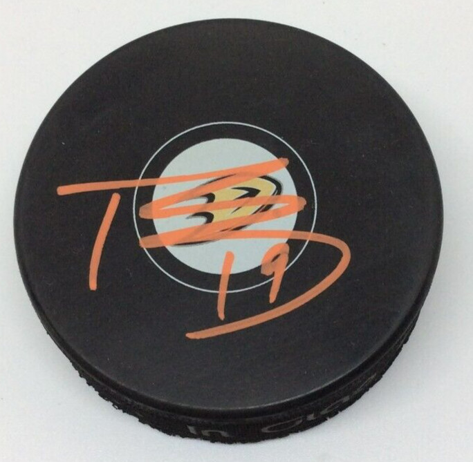 TROY TERRY SIGNED ANAHEIM DUCKS HOCKEY PUCK W/ CASE COA
