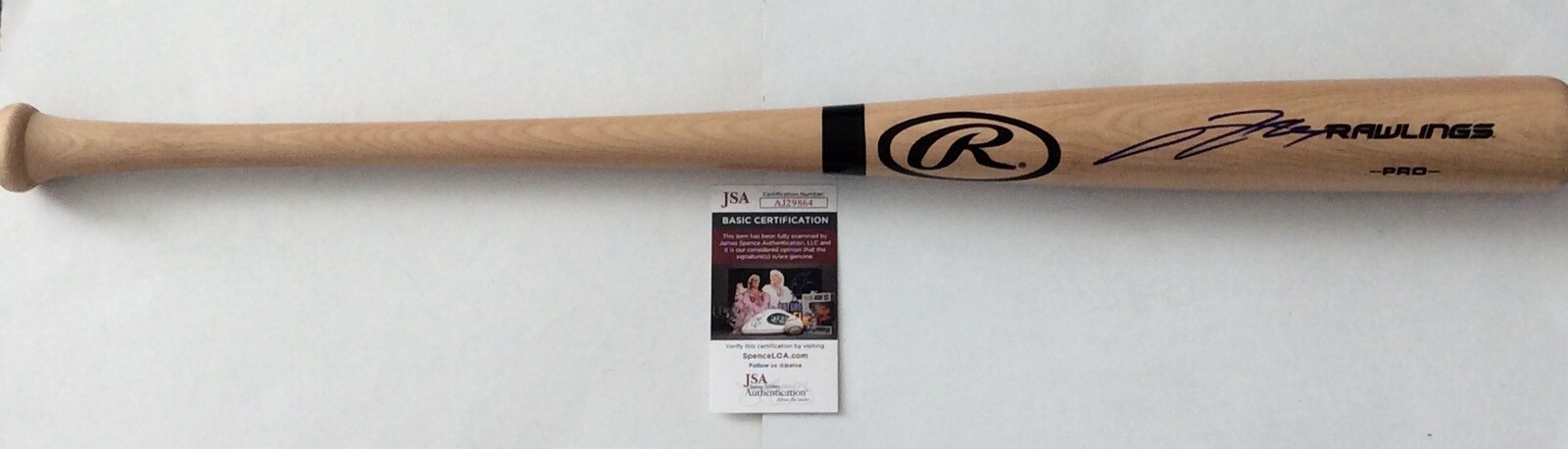 JACKSON HOLLIDAY SIGNED RAWLINGS BASEBALL BAT BALTIMORE ORIOLES  #1 PICK JSA COA