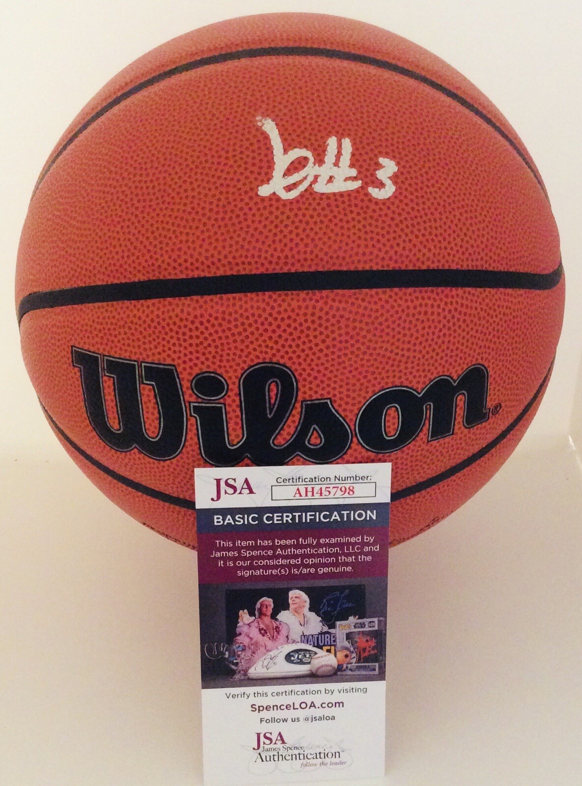 JUSTIN EDWARDS SIGNED WILSON NBA BASKETBALL PHILADELPHIA 76ERS JSA COA