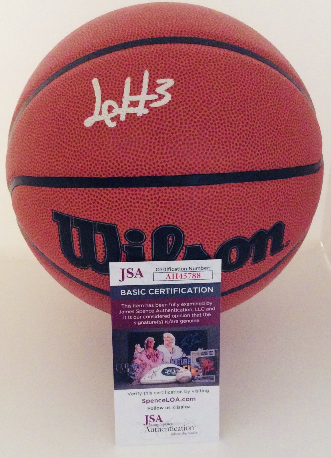 JUSTIN EDWARDS SIGNED WILSON NBA BASKETBALL PHILADELPHIA 76ERS JSA COA