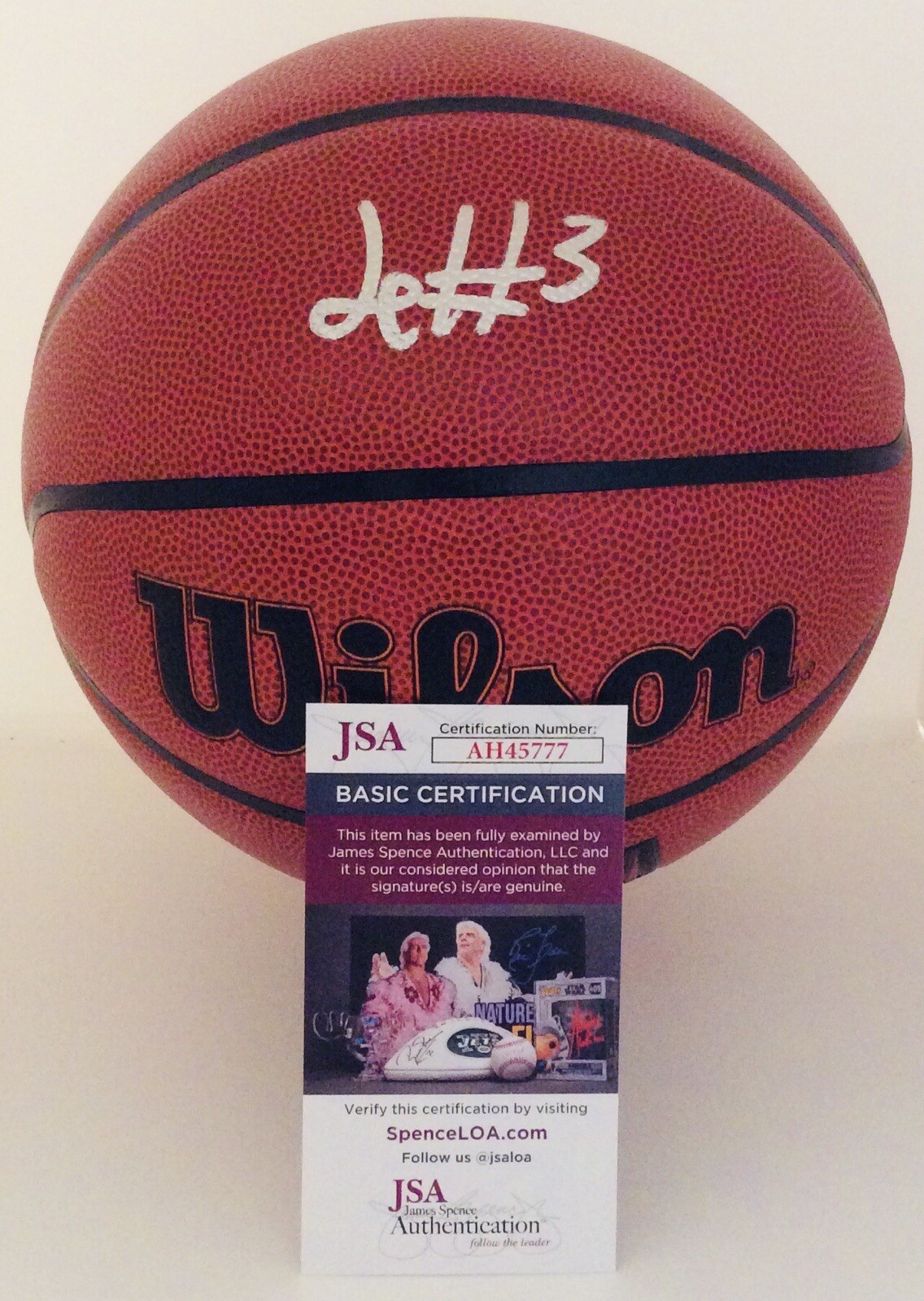 JUSTIN EDWARDS SIGNED WILSON NBA BASKETBALL PHILADELPHIA 76ERS JSA COA