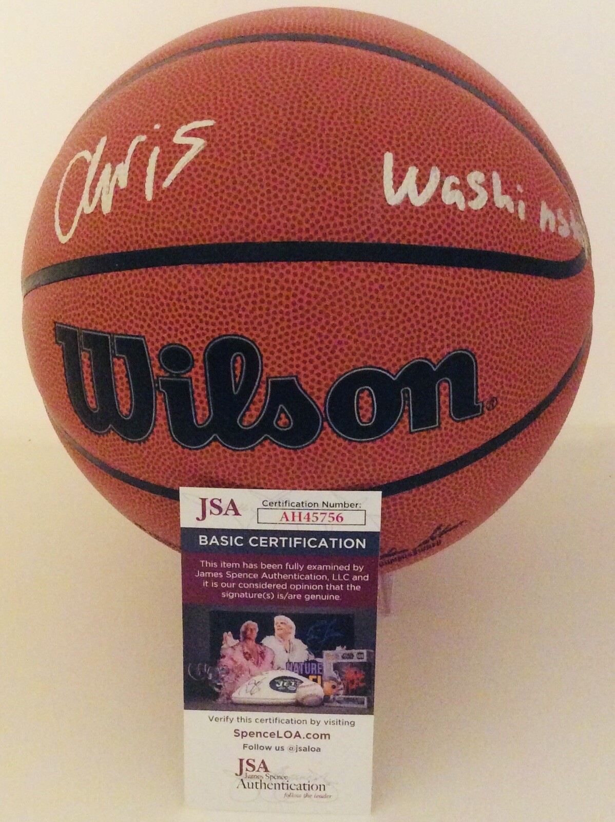 CHRIS WASHINGTON JR SIGNED WILSON NBA BASKETBALL FUTURE STAR JSA COA