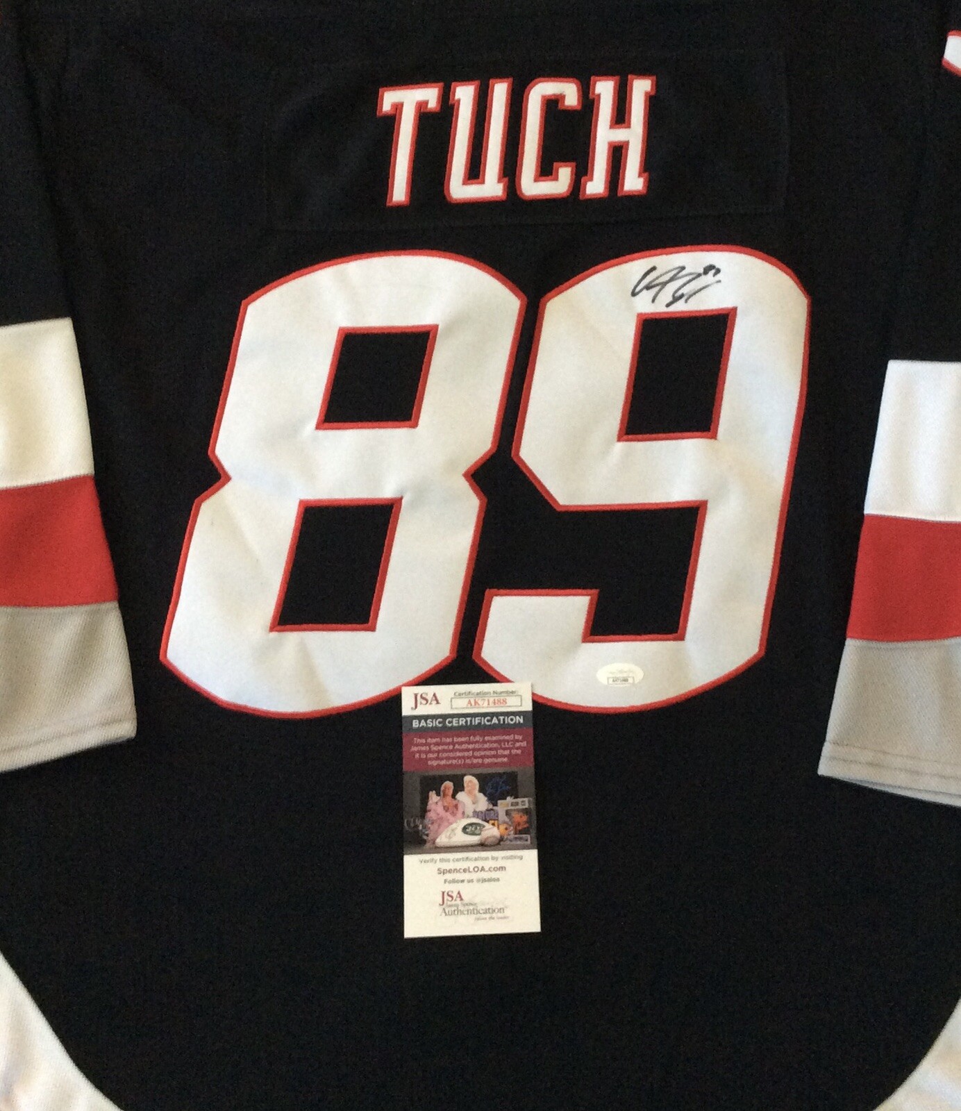 ALEX TUCH SIGNED BUFFALO SABRES HOCKEY JERSEY JSA COA