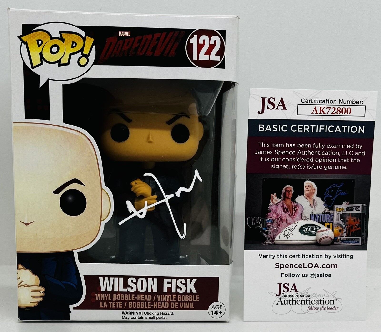 VINCENT D'ONOFRIO SIGNED WILSON FISK POP FUNKO FIGURE KINGPIN DAREDEVIL JSA COA